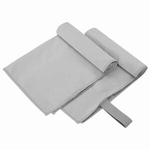 vidaXL Serviettes de sport 2 pcs Gris 50 x 30 cm