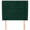 vidaXL T&ecirc;te de lit avec oreilles Vert fonc&eacute; 93x23x118/128 cm Velours