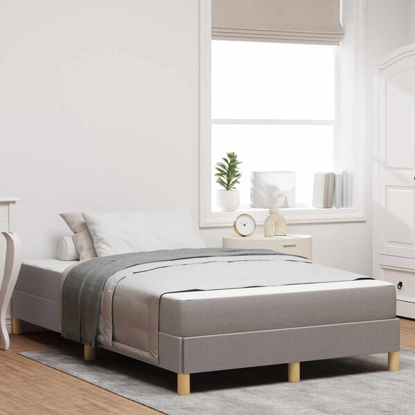 vidaXL Lit &agrave; ressorts avec matelas Taupe 120 x 190 cm tissu