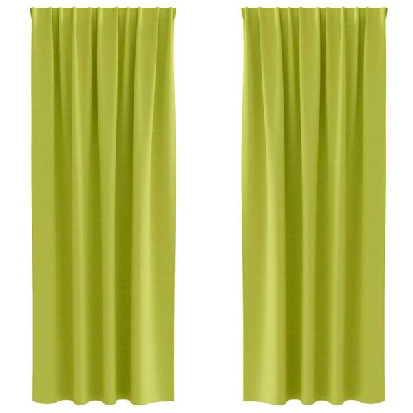 vidaXL Rideaux occultants avec anneaux 2 pcs Vert 245 x 140 cm