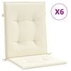 vidaXL Coussins de chaise de jardin &agrave; dossier bas lot de 6 cr&egrave;me