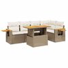 vidaXL Salon de jardin avec coussins 6 pcs beige r&eacute;sine tress&eacute;e