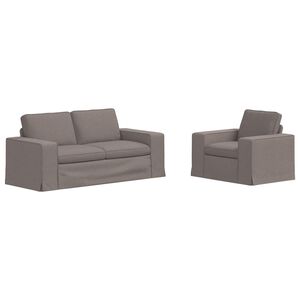 vidaXL Ensemble de Canap&eacute;s 2 pc Taupe tissu