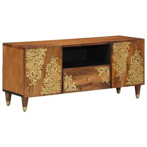 vidaXL Meuble TV Marron miel 105 x 33 x 46 cm Bois de mangue massif