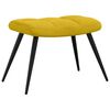 vidaXL Fauteuil relax avec tabouret en velours jaune moutarde