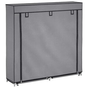 vidaXL Armoire &agrave; chaussures avec housse Gris 115x28x110 cm Tissu