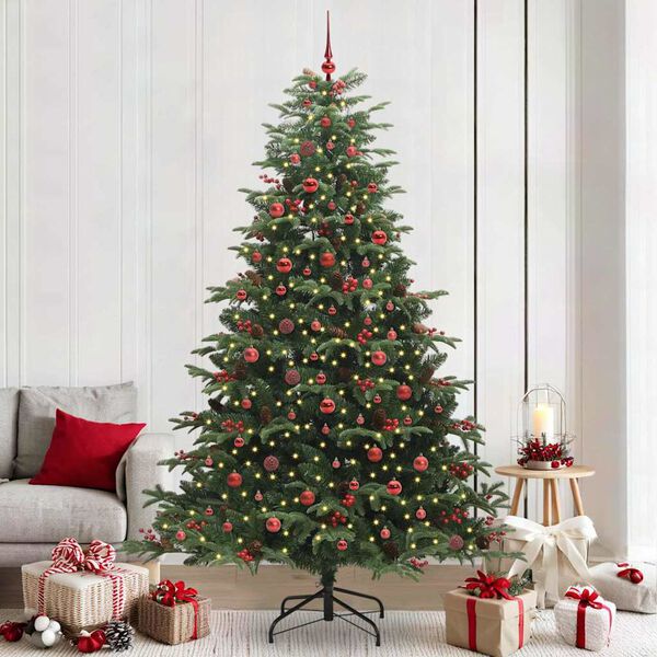 vidaXL Sapin de No&euml;l artificiel Vert 240 cm PVC, m&eacute;tal et plastique