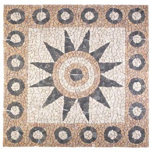 vidaXL Carreaux en mosa&iuml;que &agrave; motif floral Multicolore 120 x 120 cm