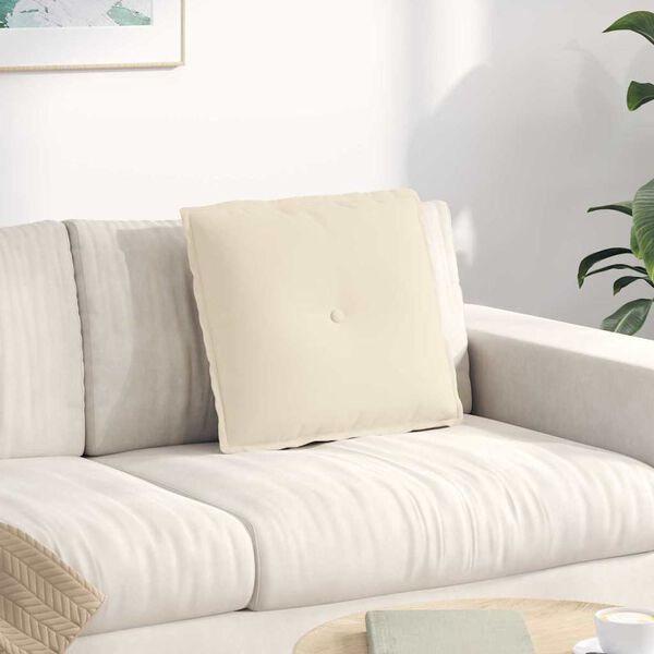 vidaXL Coussin de Dos Beige 50 x 45 cm Tissu en microfibre