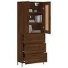 vidaXL Buffet haut Ch&ecirc;ne marron 69,5x34x180 cm Bois d'ing&eacute;nierie