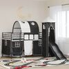 vidaXL Lit mezzanine pour enfants Noir 99,5 x 200 cm M&eacute;tал