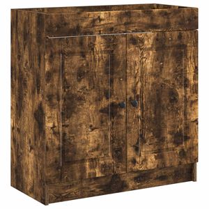 vidaXL Armoire sous &eacute;vier de salle de bain Ch&ecirc;ne fum&eacute;