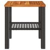 vidaXL Table de jardin noir 40x40x42 cm résine tressée et bois acacia
