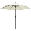 vidaXL Parasol de jardin et lumi&egrave;res LED m&acirc;t en aluminium blanc sable