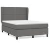 vidaXL Sommier &agrave; lattes de lit avec matelas Gris 140x200 cm Similicuir
