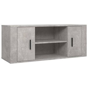 vidaXL Meuble TV Gris béton 100x35x40 cm Bois d'ingénierie