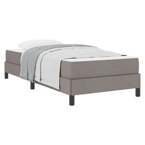 vidaXL Lit &agrave; ressorts avec matelas Taupe 100 x 200 cm tissu