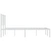 vidaXL Cadre de lit m&eacute;tal sans matelas et t&ecirc;te de lit blanc 135x190 cm