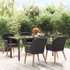 vidaXL Ensemble à manger de jardin avec coussins 5 pcs Noir