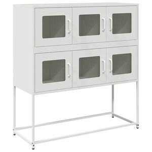 vidaXL Buffet blanc 100,5x39x107 cm acier lamin&eacute; &agrave; froid