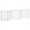 vidaXL Barrière pour chien porte pliable 9panneaux blanc bois peuplier