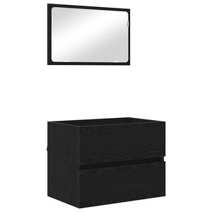 vidaXL Ensemble de mobilier de salle de bain 2 pcs Ch&ecirc;ne noir