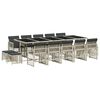 vidaXL Ensemble &agrave; manger de jardin et coussins 15 pcs gris clair rotin