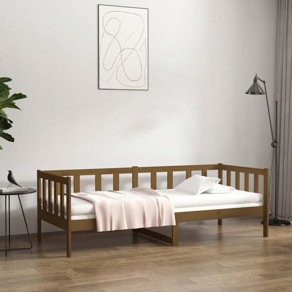 vidaXL Lit de jour sans matelas marron miel 80x200 cm bois pin massif