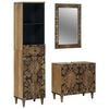 vidaXL Ensemble de mobilier de salle de bain avec tiroir 3 pcs Marron