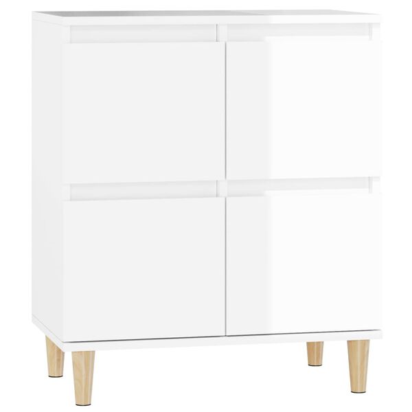 vidaXL Buffet Blanc brillant 60x35x70 cm Bois d'ing&eacute;nierie