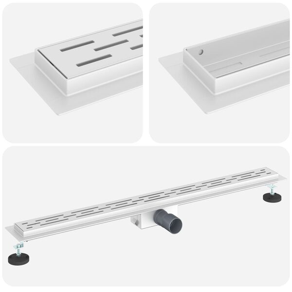 vidaXL Drain de Douche avec Design Lin&eacute;aire Argent&eacute; 100 cm