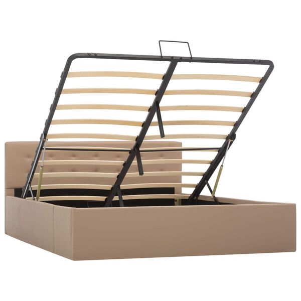 vidaXL Cadre de lit &agrave; rangement hydraulique sans matelas 140x200 cm