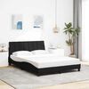 vidaXL Cadre de lit sans matelas Hanko noir 140x190 cm tissu