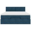 vidaXL Cadre de lit ottoman avec matelas bleu fonc&eacute; 140x190 cm velours