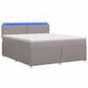 vidaXL Lit boxspring avec matelas Taupe 180 x 200 cm Tissu