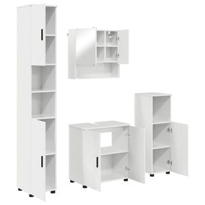 vidaXL Ensemble de mobilier de salle de bain 4 pcs Blanc brillant