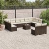 vidaXL Salon de jardin avec coussins 13 pcs marron r&eacute;sine tress&eacute;e