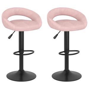 vidaXL Tabourets de bar lot de 2 rose velours
