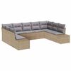 vidaXL Ensemble de canap&eacute; de jardin 9 pc Beige polyrotin