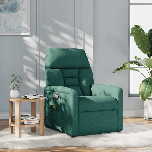 vidaXL Fauteuil de massage inclinable Vert foncé Tissu