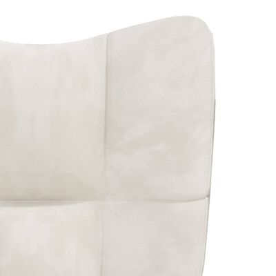 vidaXL Chaise de relaxation Blanc crème Velours