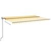 vidaXL Auvent r&eacute;tractable automatique 500x350 cm Jaune et blanc