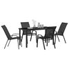 vidaXL Ensemble de salle &agrave; manger pour jardin 5 pcs Noir