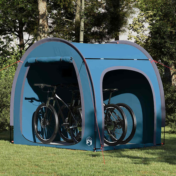 vidaXL Tente de rangement pour v&eacute;los avec toit Bleu 218 x 156 x 180 cm