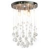 vidaXL Plafonnier avec perles de cristal Argent&eacute; Sph&egrave;re 3 ampoules G9