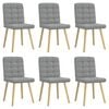 vidaXL Chaises &agrave; manger lot de 6 gris clair tissu