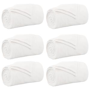 vidaXL Couvertures &agrave; jeter 6 pc Blanc 150 x 200 cm 4.68 kg Polaire
