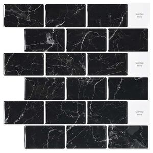 vidaXL Carreau de m&eacute;tro 10 pcs Marbre noir 30 x 30 cm