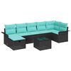 vidaXL Ensemble de canap&eacute; de jardin avec coussin 8 pcs Noir Poly rotin