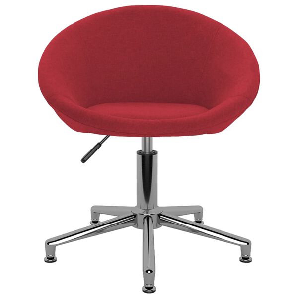 vidaXL Chaises pivotantes &agrave; manger lot de 2 rouge bordeaux tissu